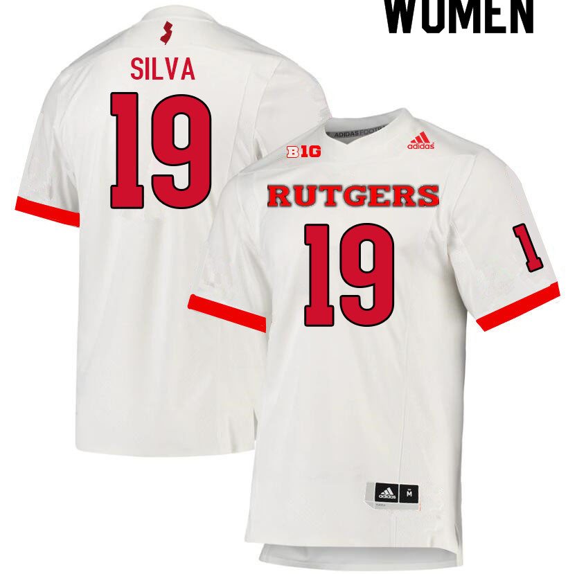 Women #19 Calebe Silva Rutgers Scarlet Knights College Football Jerseys Sale-White - Click Image to Close